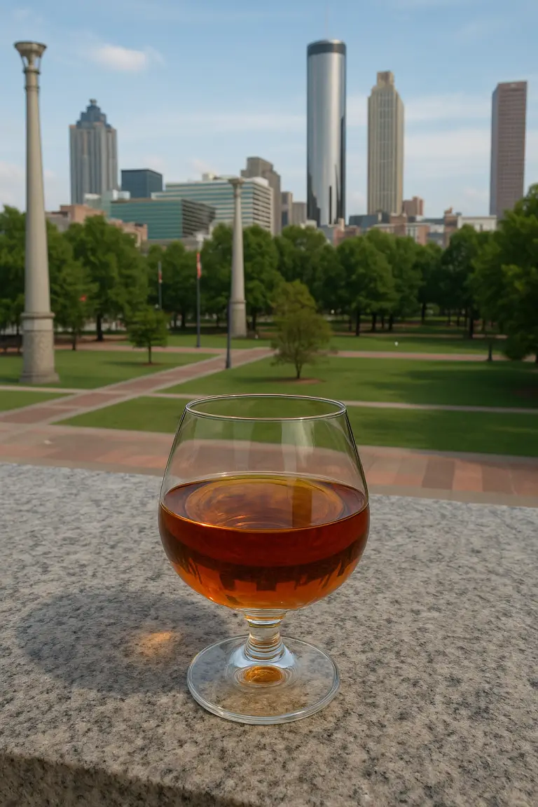 hennessey drink in front of park in Atlanta Georgia